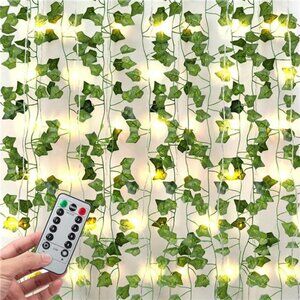 artificial ivy garland with lights 12 pack fake vines led string lights decor